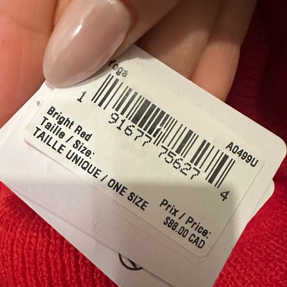 ALO Yoga Bright Red Knit Hat - Picture 2 of 4